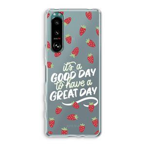 CaseCompany Don't forget to have a great day: Sony Xperia 5 III Transparant Hoesje