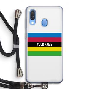 CaseCompany WK Wielrennen: Samsung Galaxy A40 Transparant Hoesje met koord