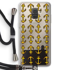 CaseCompany Musketon Anchor: Samsung Galaxy A8 (2018) Transparant Hoesje met koord