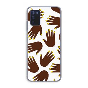 CaseCompany Hands dark: Samsung Galaxy A03s Transparant Hoesje