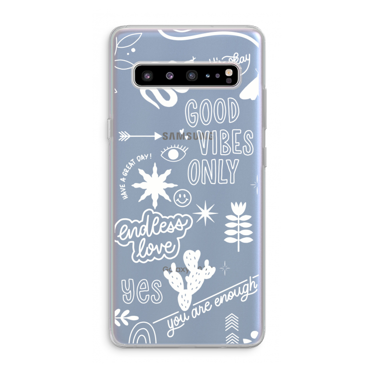CaseCompany Good vibes: Samsung Galaxy S10 5G Transparant Hoesje