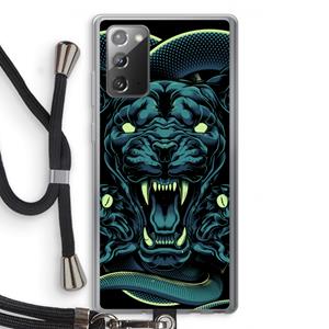CaseCompany Cougar and Vipers: Samsung Galaxy Note 20 / Note 20 5G Transparant Hoesje met koord
