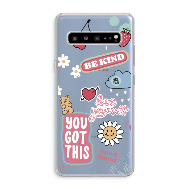 CaseCompany Positivity: Samsung Galaxy S10 5G Transparant Hoesje