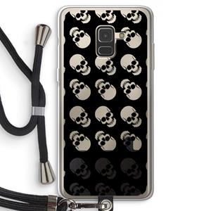 CaseCompany Musketon Skulls: Samsung Galaxy A8 (2018) Transparant Hoesje met koord