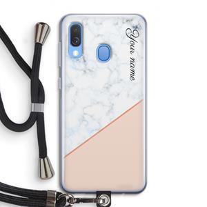 CaseCompany Marmer in stijl: Samsung Galaxy A40 Transparant Hoesje met koord