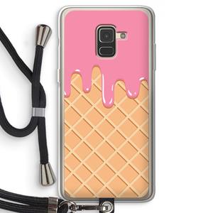 CaseCompany Ice cream: Samsung Galaxy A8 (2018) Transparant Hoesje met koord