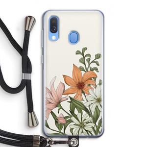 CaseCompany Floral bouquet: Samsung Galaxy A40 Transparant Hoesje met koord