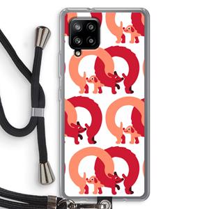 CaseCompany Dogs: Samsung Galaxy A42 5G Transparant Hoesje met koord