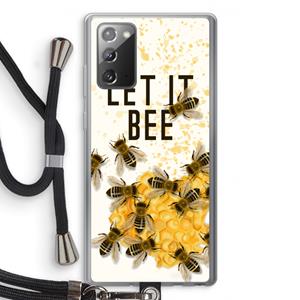 CaseCompany Let it bee: Samsung Galaxy Note 20 / Note 20 5G Transparant Hoesje met koord