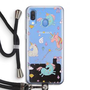 CaseCompany Fantasiewereld: Samsung Galaxy A40 Transparant Hoesje met koord