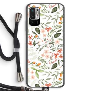 CaseCompany Sweet little flowers: Xiaomi Redmi Note 10 5G Transparant Hoesje met koord