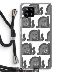 CaseCompany Cats: Samsung Galaxy A42 5G Transparant Hoesje met koord