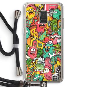 CaseCompany Vexx City: Samsung Galaxy A8 (2018) Transparant Hoesje met koord