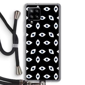 CaseCompany Eyes pattern: Samsung Galaxy A42 5G Transparant Hoesje met koord