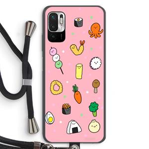 CaseCompany Happy bento friends: Xiaomi Redmi Note 10 5G Transparant Hoesje met koord