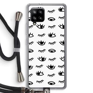 CaseCompany Eye pattern #2: Samsung Galaxy A42 5G Transparant Hoesje met koord