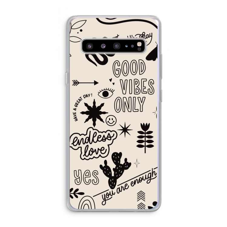 CaseCompany Good vibes: Samsung Galaxy S10 5G Transparant Hoesje