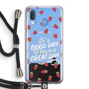 CaseCompany Don't forget to have a great day: Samsung Galaxy A40 Transparant Hoesje met koord
