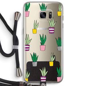 CaseCompany Sanseveria: Samsung Galaxy S7 Edge Transparant Hoesje met koord