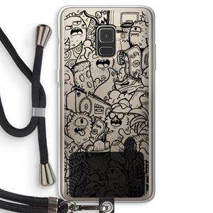 CaseCompany Vexx Black City : Samsung Galaxy A8 (2018) Transparant Hoesje met koord