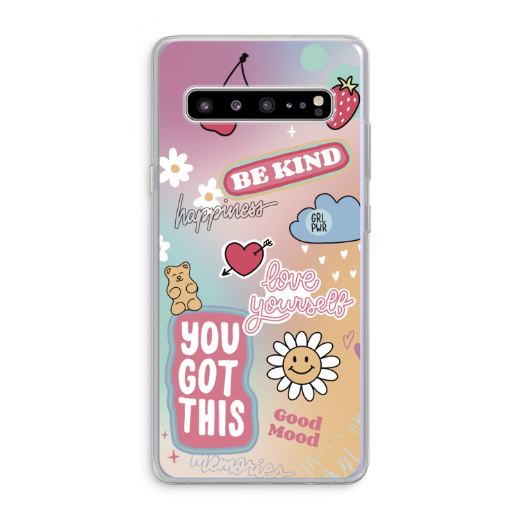 CaseCompany Positivity: Samsung Galaxy S10 5G Transparant Hoesje