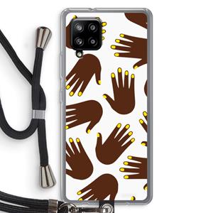 CaseCompany Hands dark: Samsung Galaxy A42 5G Transparant Hoesje met koord