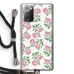 CaseCompany Kleine roosjes: Samsung Galaxy Note 20 / Note 20 5G Transparant Hoesje met koord