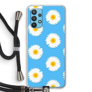 CaseCompany Margrietjes: Samsung Galaxy A32 4G Transparant Hoesje met koord
