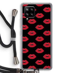 CaseCompany Lips: Samsung Galaxy A42 5G Transparant Hoesje met koord