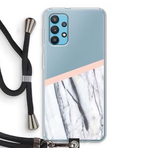 CaseCompany A touch of peach: Samsung Galaxy A32 4G Transparant Hoesje met koord