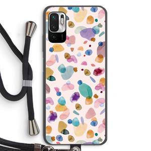 CaseCompany Terrazzo Memphis Pink: Xiaomi Redmi Note 10 5G Transparant Hoesje met koord