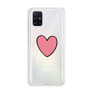 CaseCompany Hartje: Galaxy A51 4G Transparant Hoesje