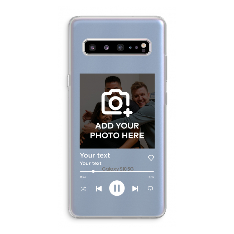 CaseCompany Music Player: Samsung Galaxy S10 5G Transparant Hoesje