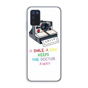 CaseCompany Smile: Samsung Galaxy A03s Transparant Hoesje