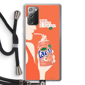 CaseCompany Peach please!: Samsung Galaxy Note 20 / Note 20 5G Transparant Hoesje met koord