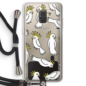 CaseCompany Papegaai: Samsung Galaxy A8 (2018) Transparant Hoesje met koord