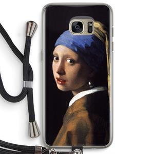 CaseCompany The Pearl Earring: Samsung Galaxy S7 Edge Transparant Hoesje met koord