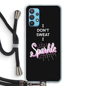 CaseCompany Sparkle quote: Samsung Galaxy A32 4G Transparant Hoesje met koord