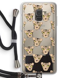 CaseCompany Tijger: Samsung Galaxy A8 (2018) Transparant Hoesje met koord