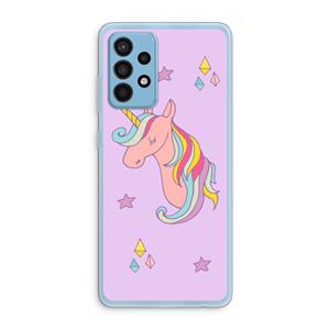 CaseCompany Roze eenhoorn: Samsung Galaxy A52 Transparant Hoesje