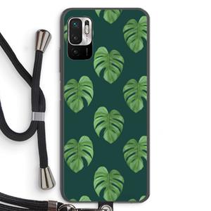 CaseCompany Monstera leaves: Xiaomi Redmi Note 10 5G Transparant Hoesje met koord