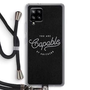 CaseCompany Capable: Samsung Galaxy A42 5G Transparant Hoesje met koord