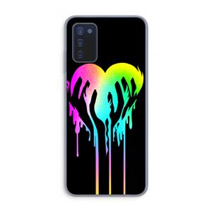 CaseCompany Hold My Heart: Samsung Galaxy A03s Transparant Hoesje