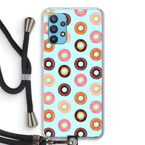 CaseCompany Donuts: Samsung Galaxy A32 4G Transparant Hoesje met koord