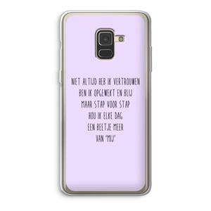 CaseCompany Zelfvertrouwen: Samsung Galaxy A8 (2018) Transparant Hoesje