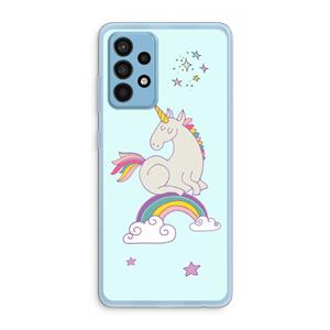 CaseCompany Regenboog eenhoorn: Samsung Galaxy A52 Transparant Hoesje