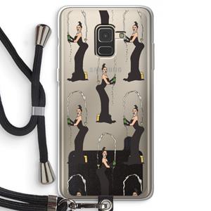 CaseCompany Pop Some Kim: Samsung Galaxy A8 (2018) Transparant Hoesje met koord