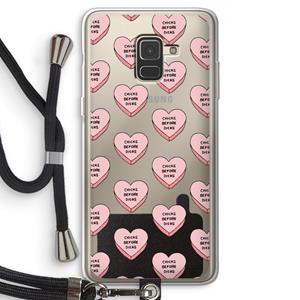 CaseCompany Chicks before dicks: Samsung Galaxy A8 (2018) Transparant Hoesje met koord