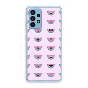 CaseCompany Smiley watermeloenprint: Samsung Galaxy A52 Transparant Hoesje