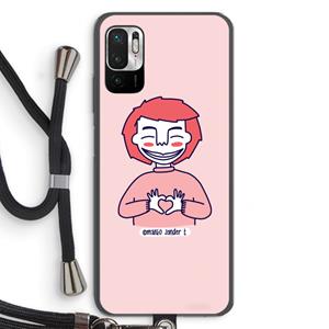 CaseCompany Hartje: Xiaomi Redmi Note 10 5G Transparant Hoesje met koord